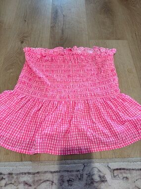 Lilly Pulitzer Pink Gingham Smocked Tube Top